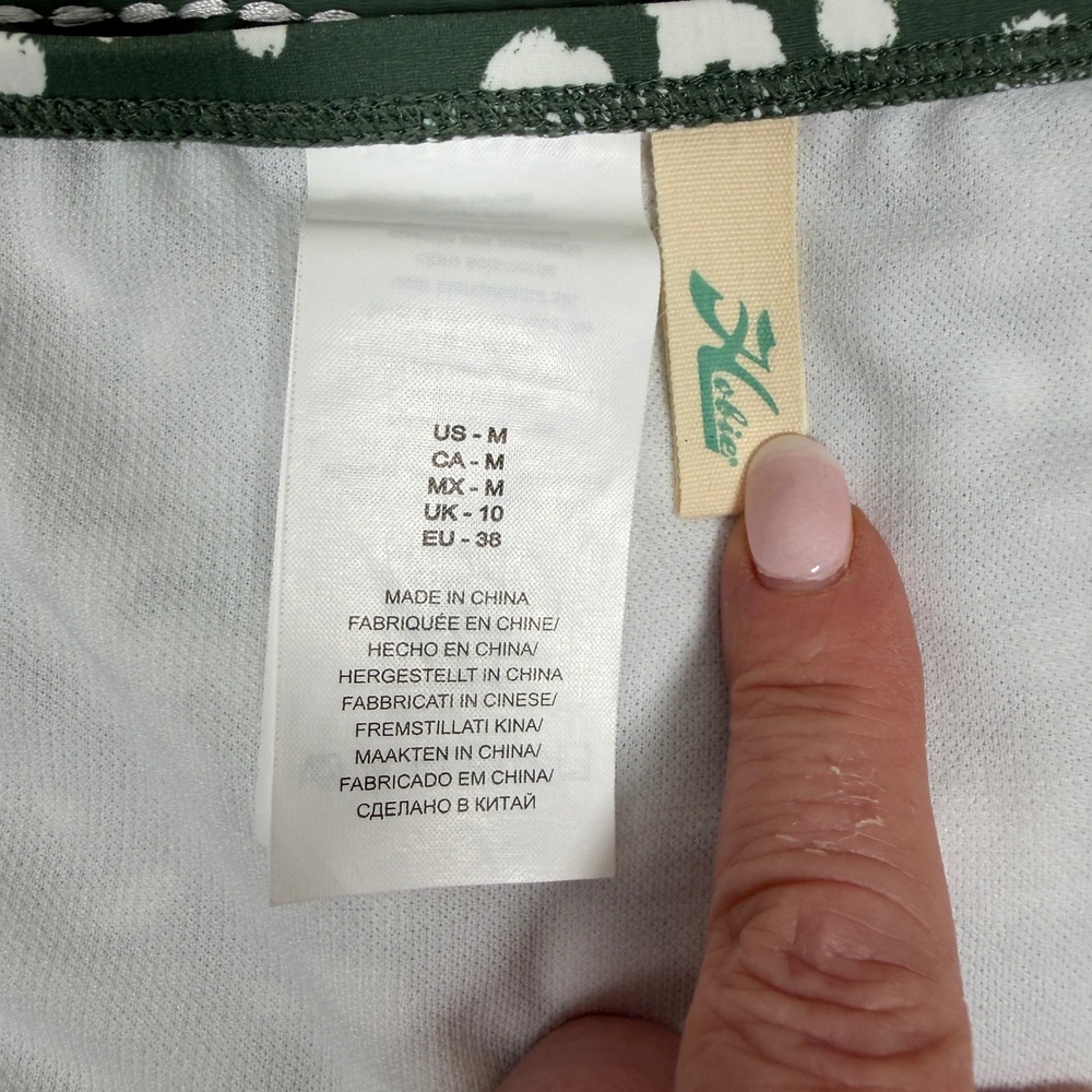 Hobie Olive Green Abstract Print Embroidered Bikini Set Medium NWT/Liner - Picture 15 of 16